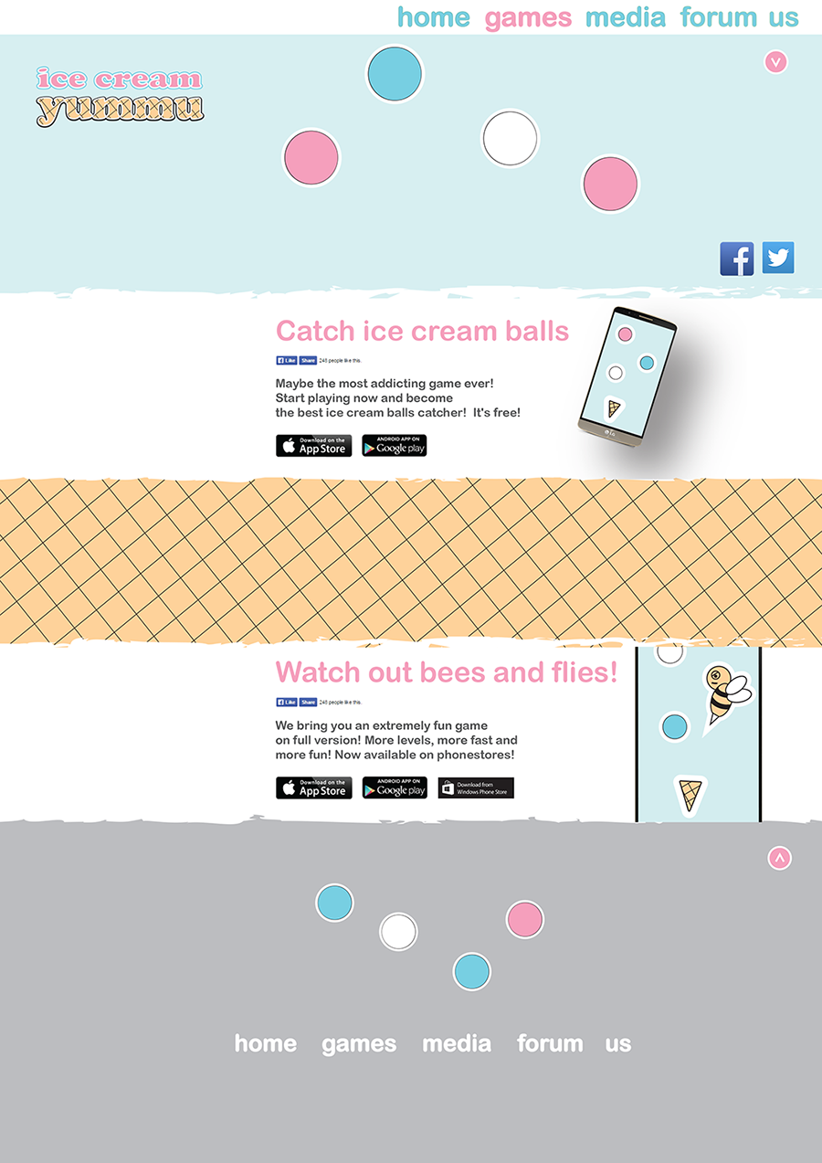 Ice cream Yummu webpage layout design